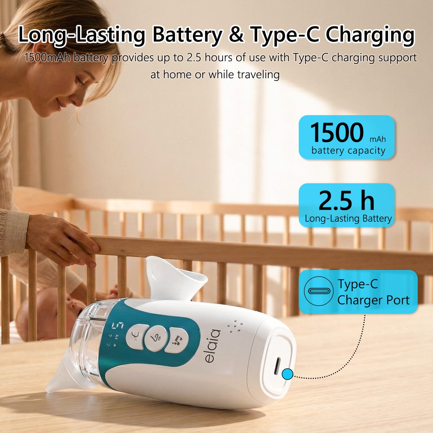 elaia 2-in-1 Nasal Aspirator for Baby with Spray